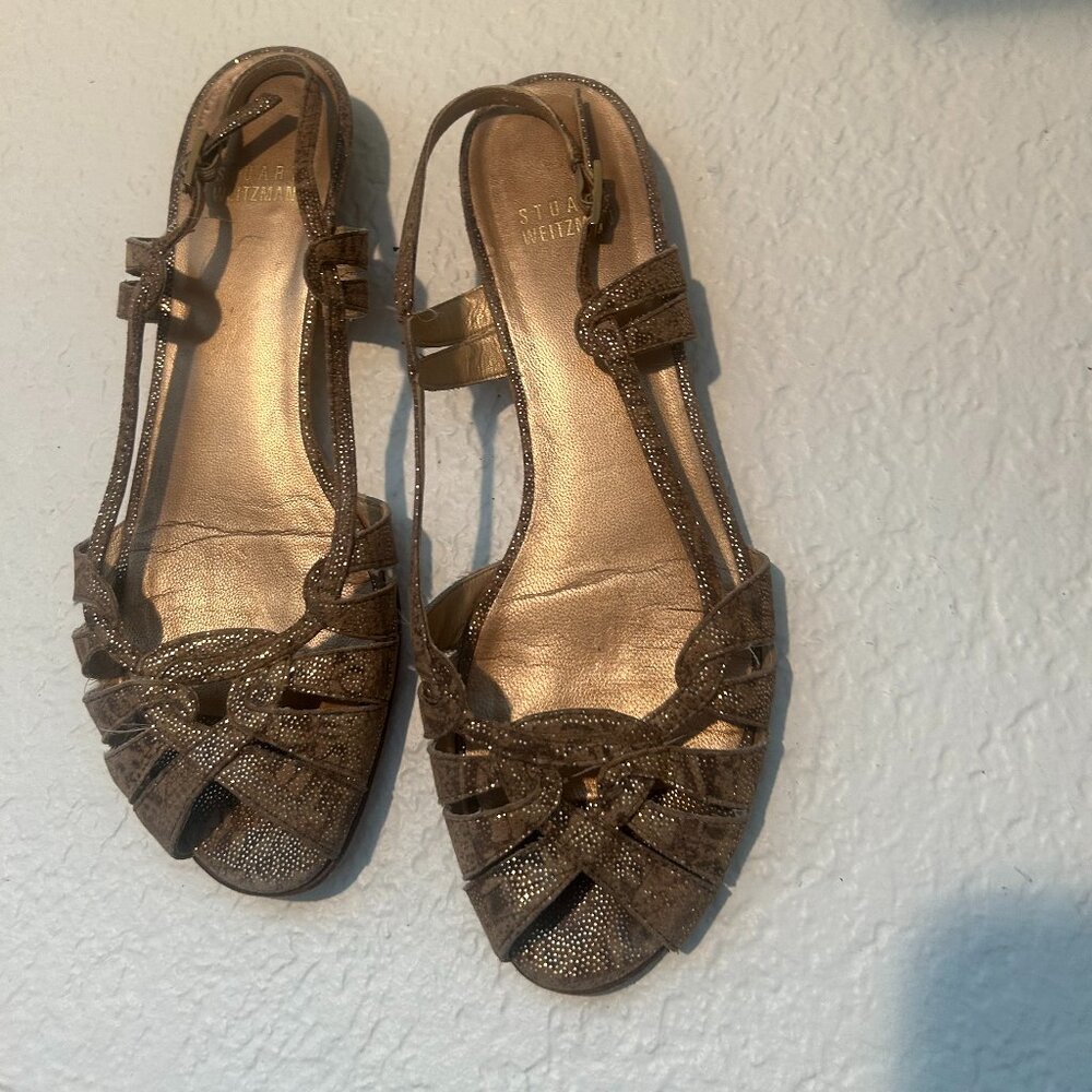 Stuart Weitzman Womens Sandals Heel Slingback - Size 7.5
